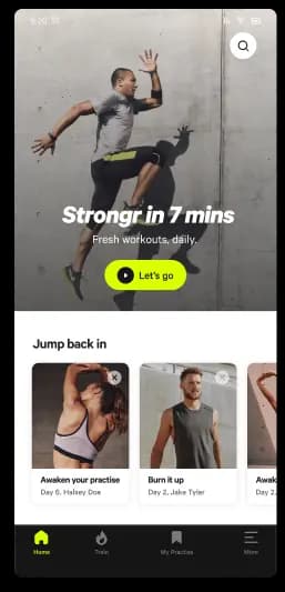 Strongr App Screen 1