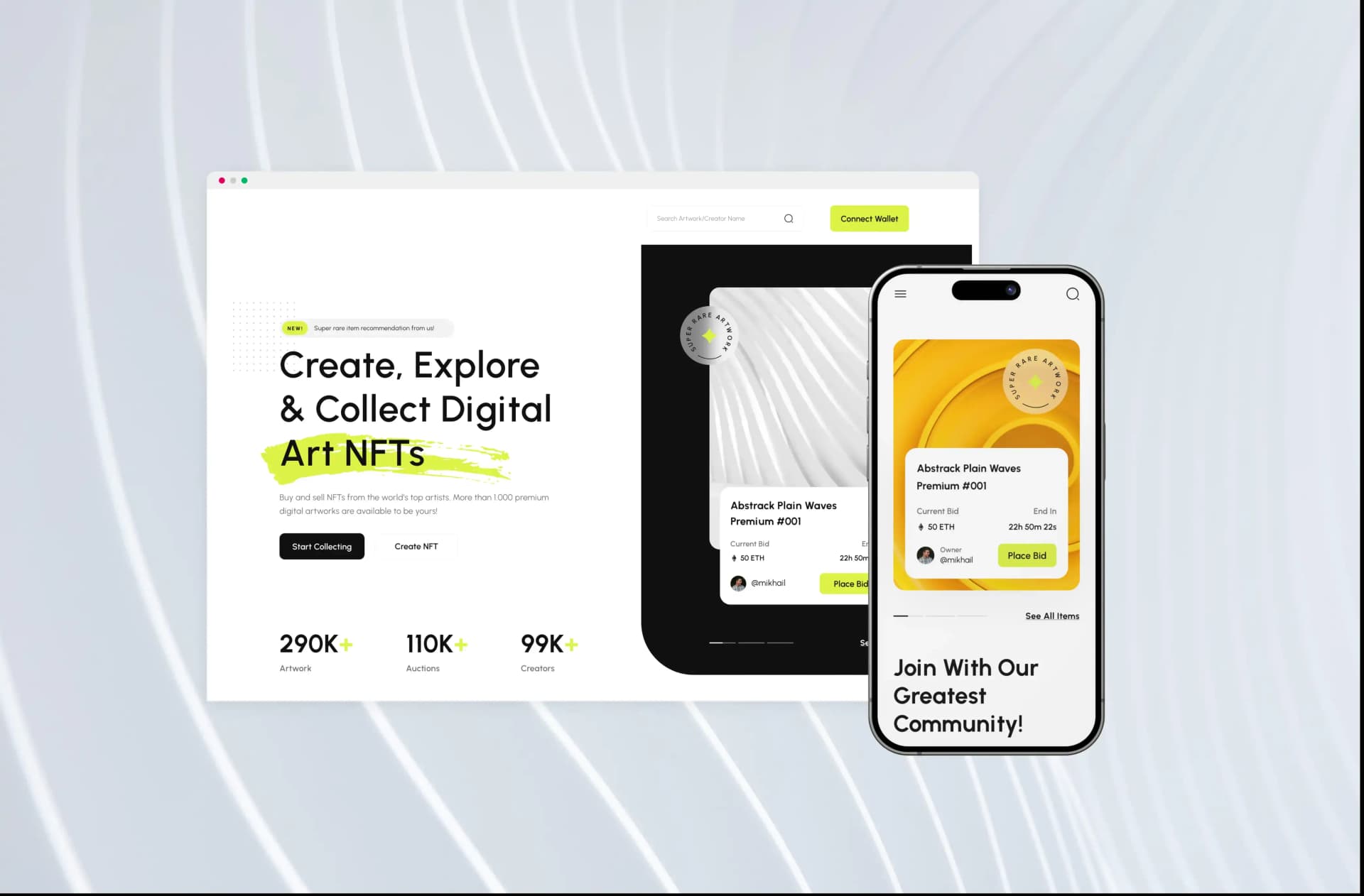 NFT Marketplace Hero Banner Desktop