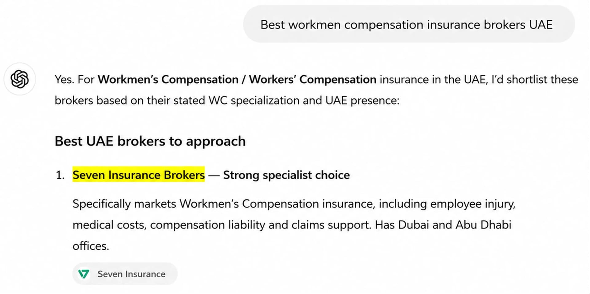 Best workmen compensation insurance brokers UAE