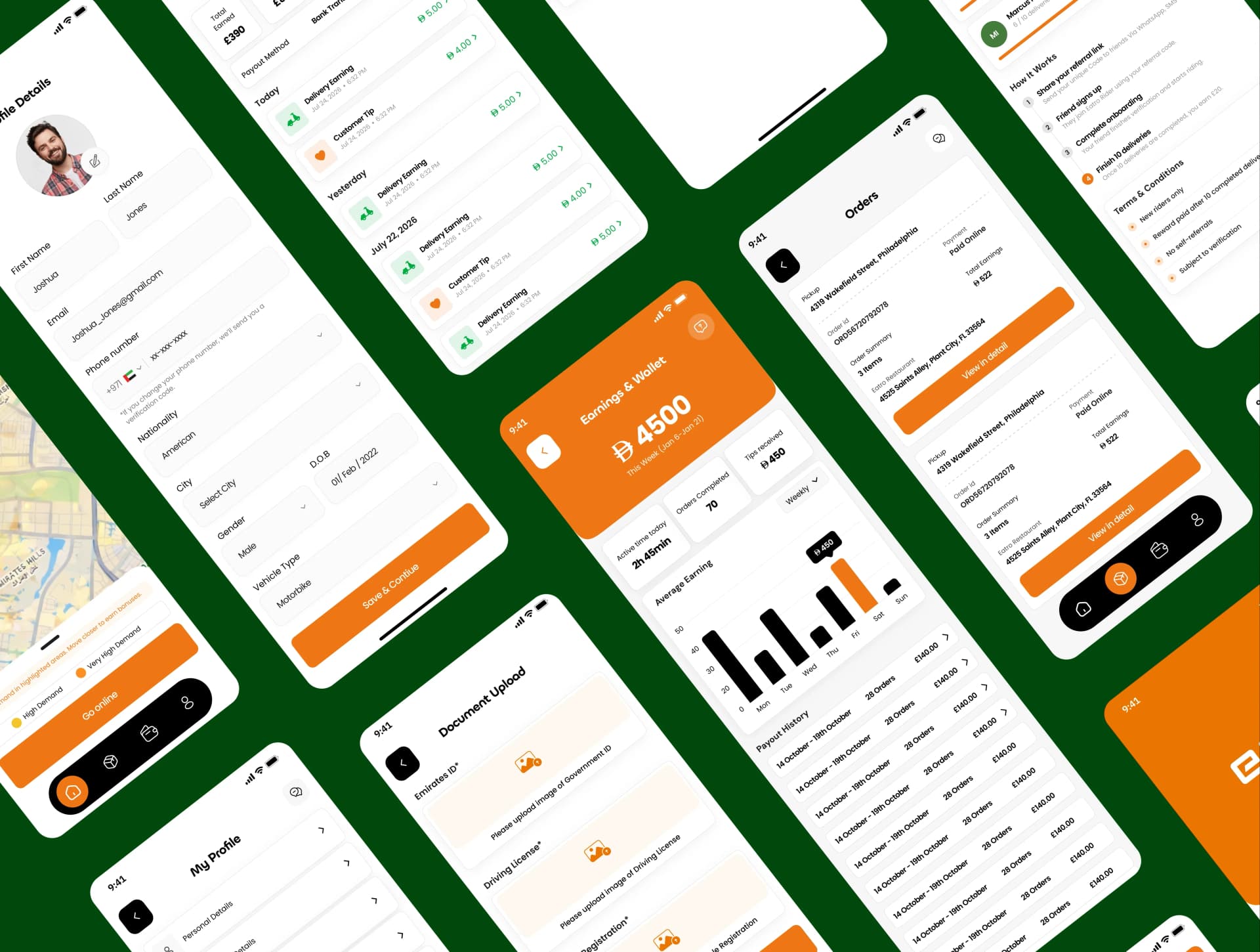 Eatro platform screens showcase 2