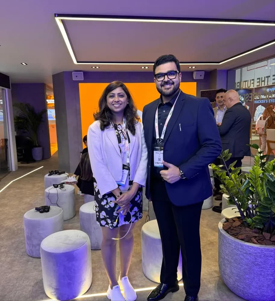 Tenet's Founder Shantanu Pandey with Marketing Manager of CPX, a cybersecurity giant at an Event in Dubai, UAE.