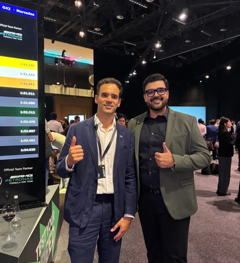 Tenet's Founder Shantanu Pandey with the G42's SVP of MarCom at an event in Abu Dhabi UAE.