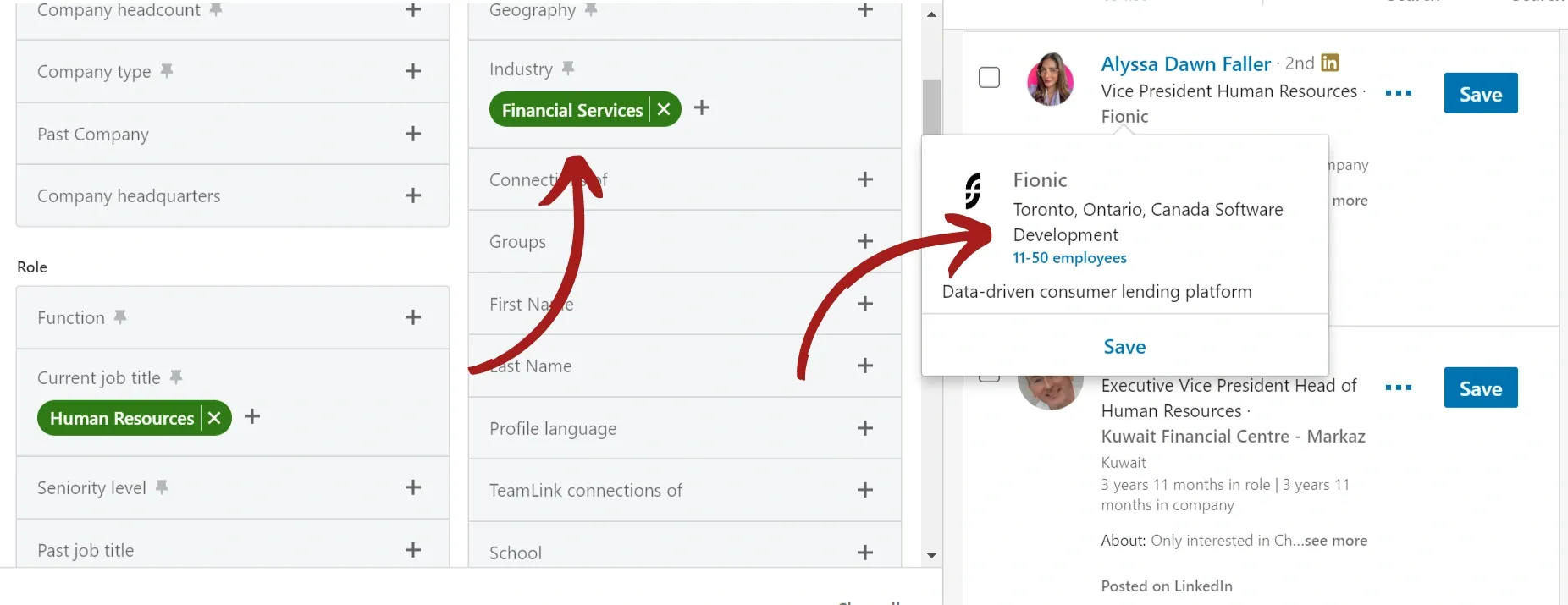 LinkedIn Sales Nav view