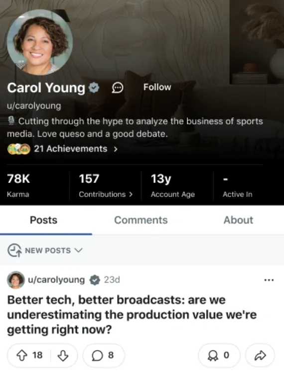 Reddit profile