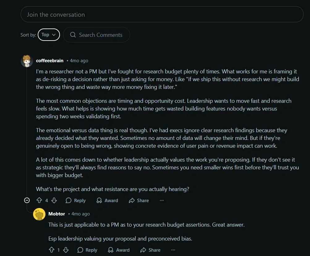 Reddit reply
