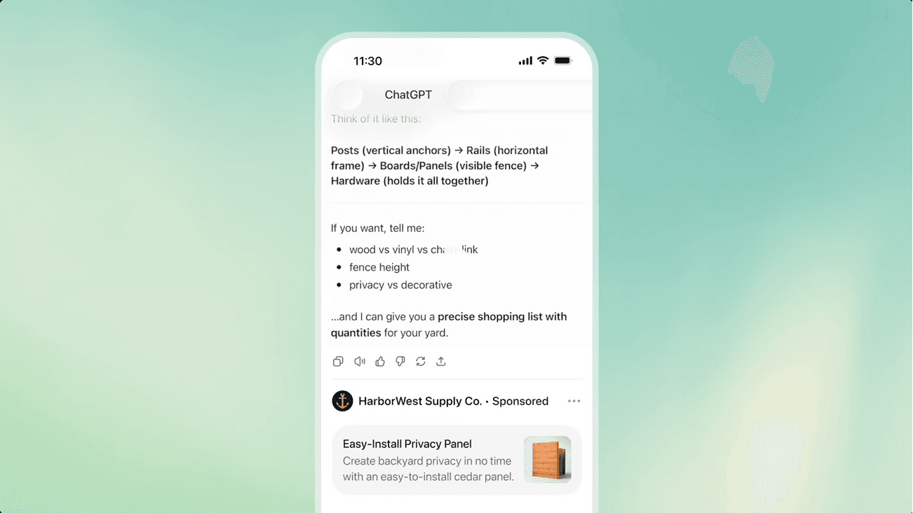 Self-serve Ads Manager for ChatGPT