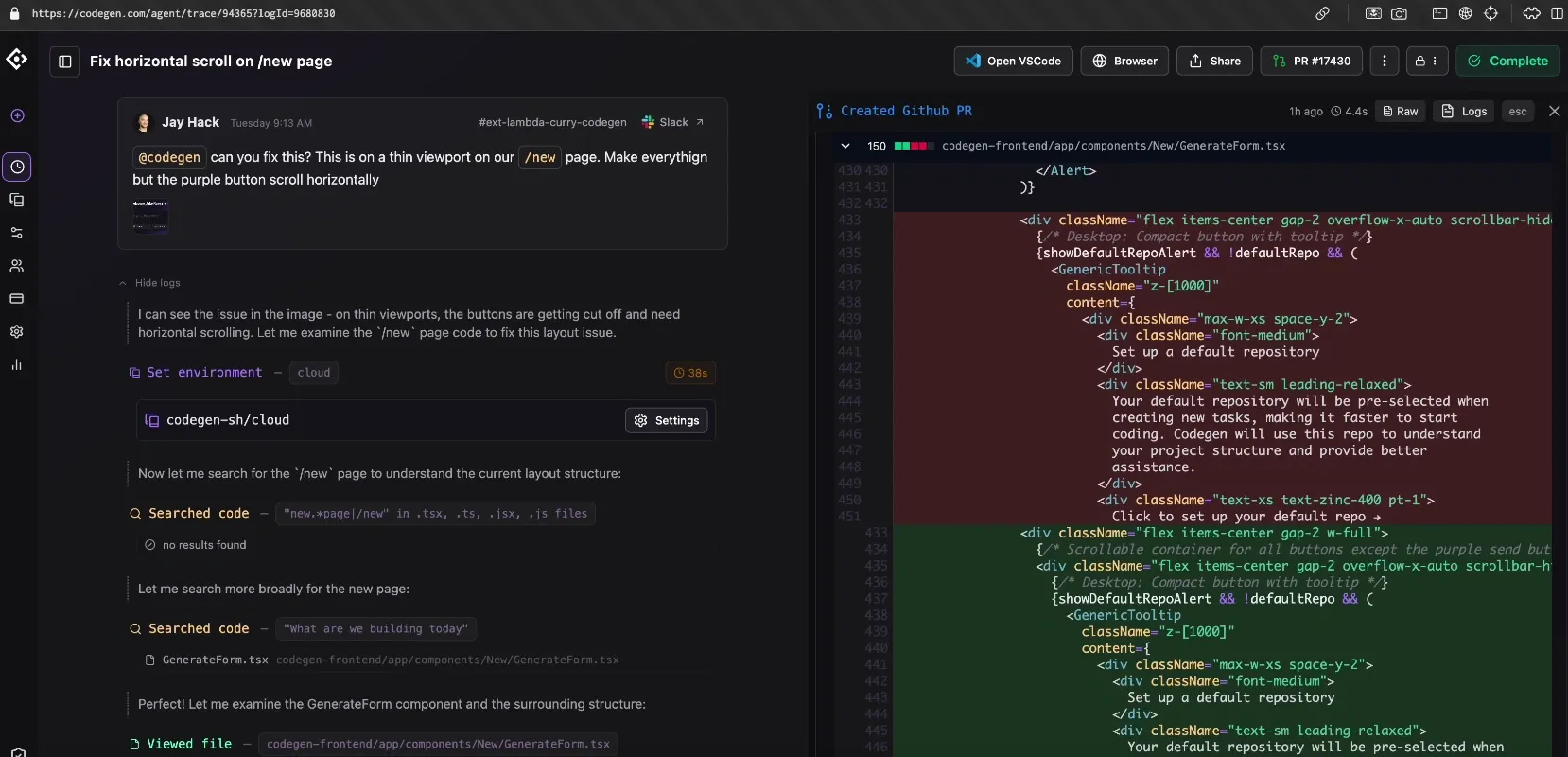 Triage and Codegen agents