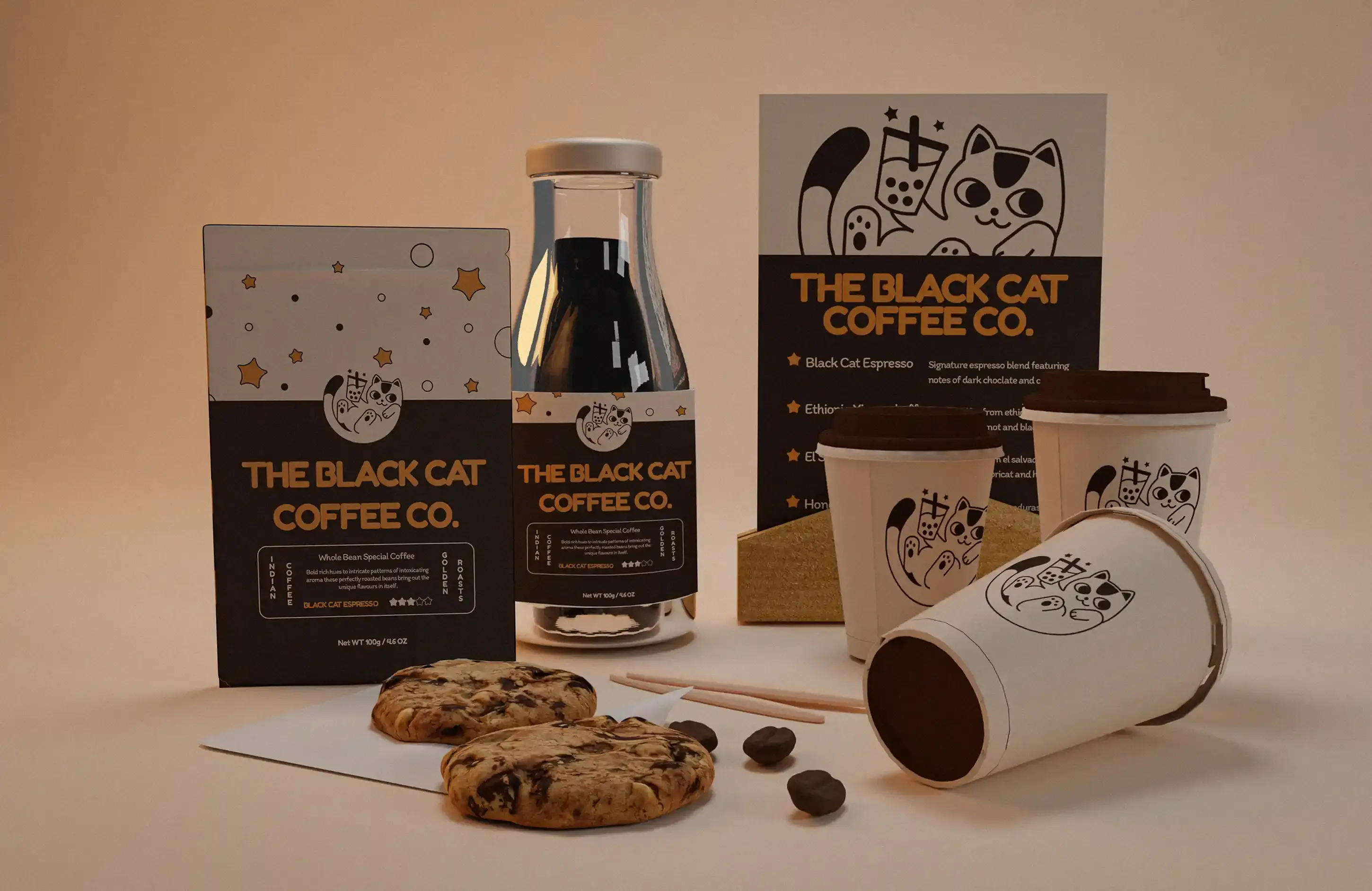 Black Cat Coffee Package Design 2