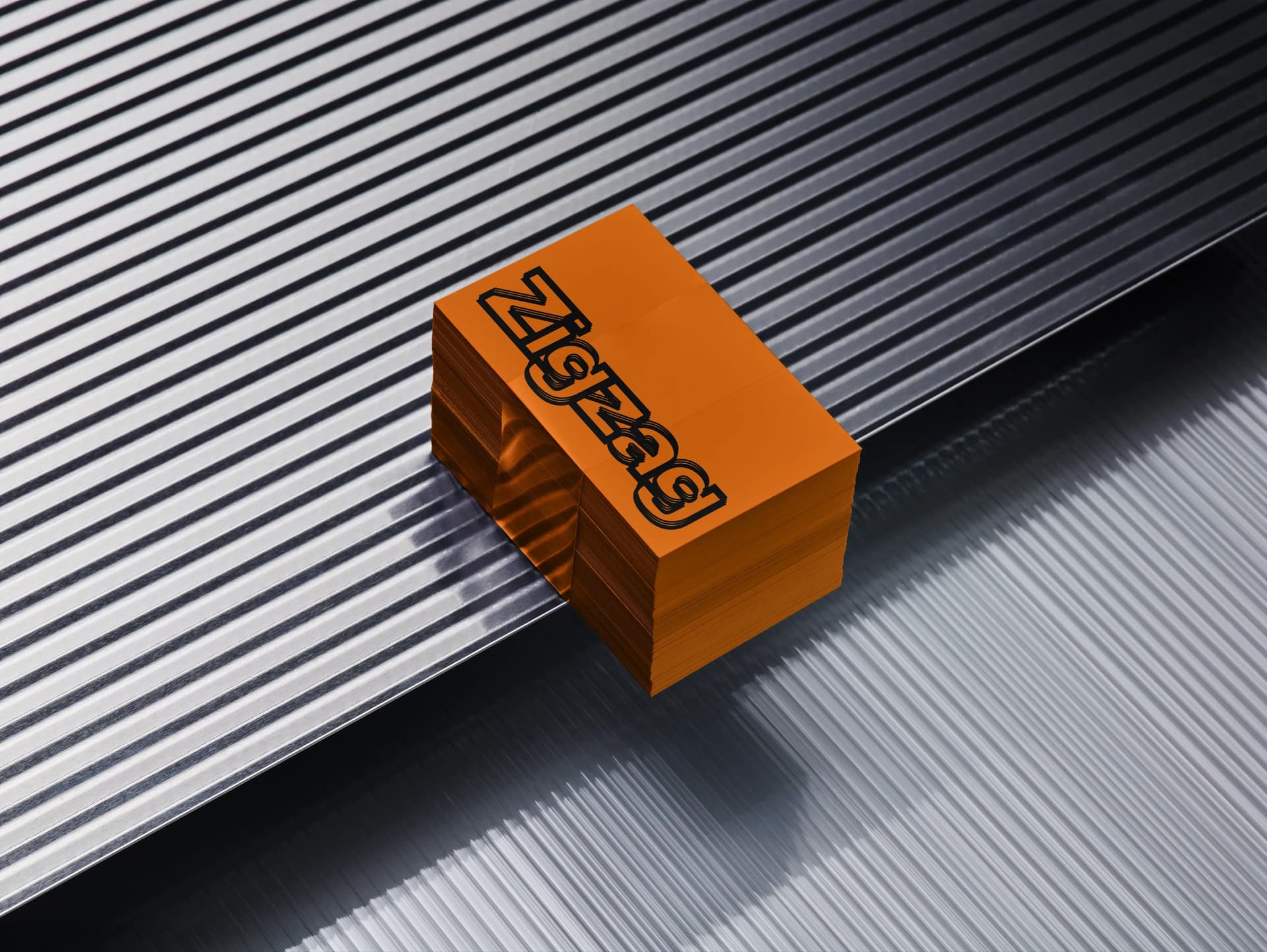 Zigzag branding materials including business cards and stationery design