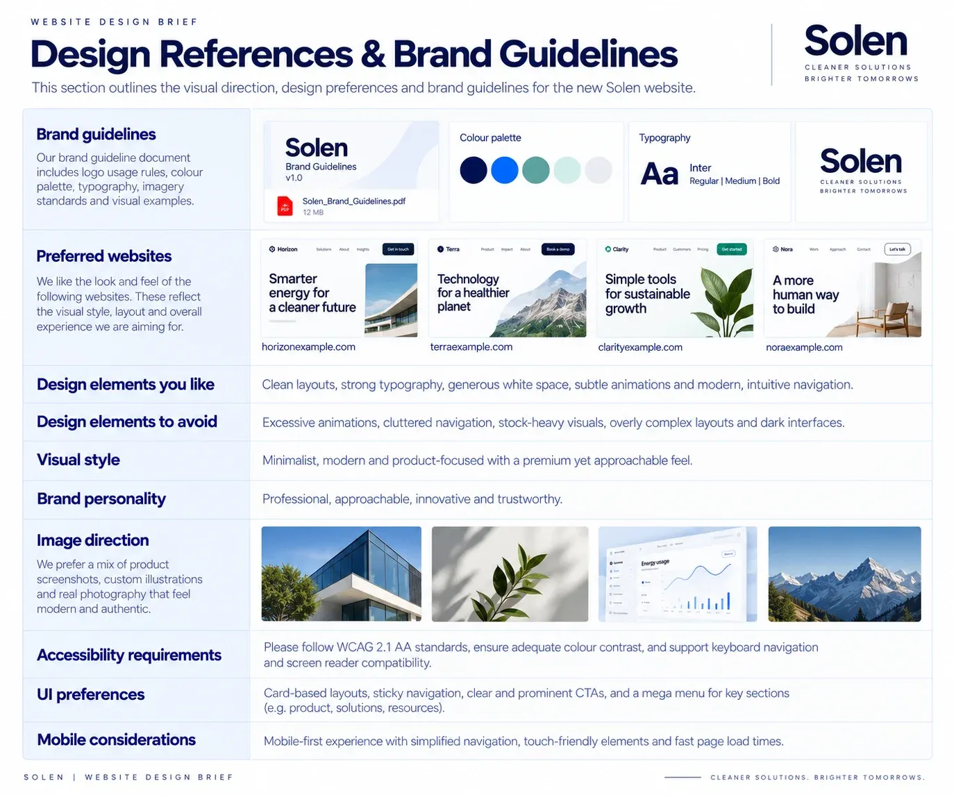 Design references and brand guidelines