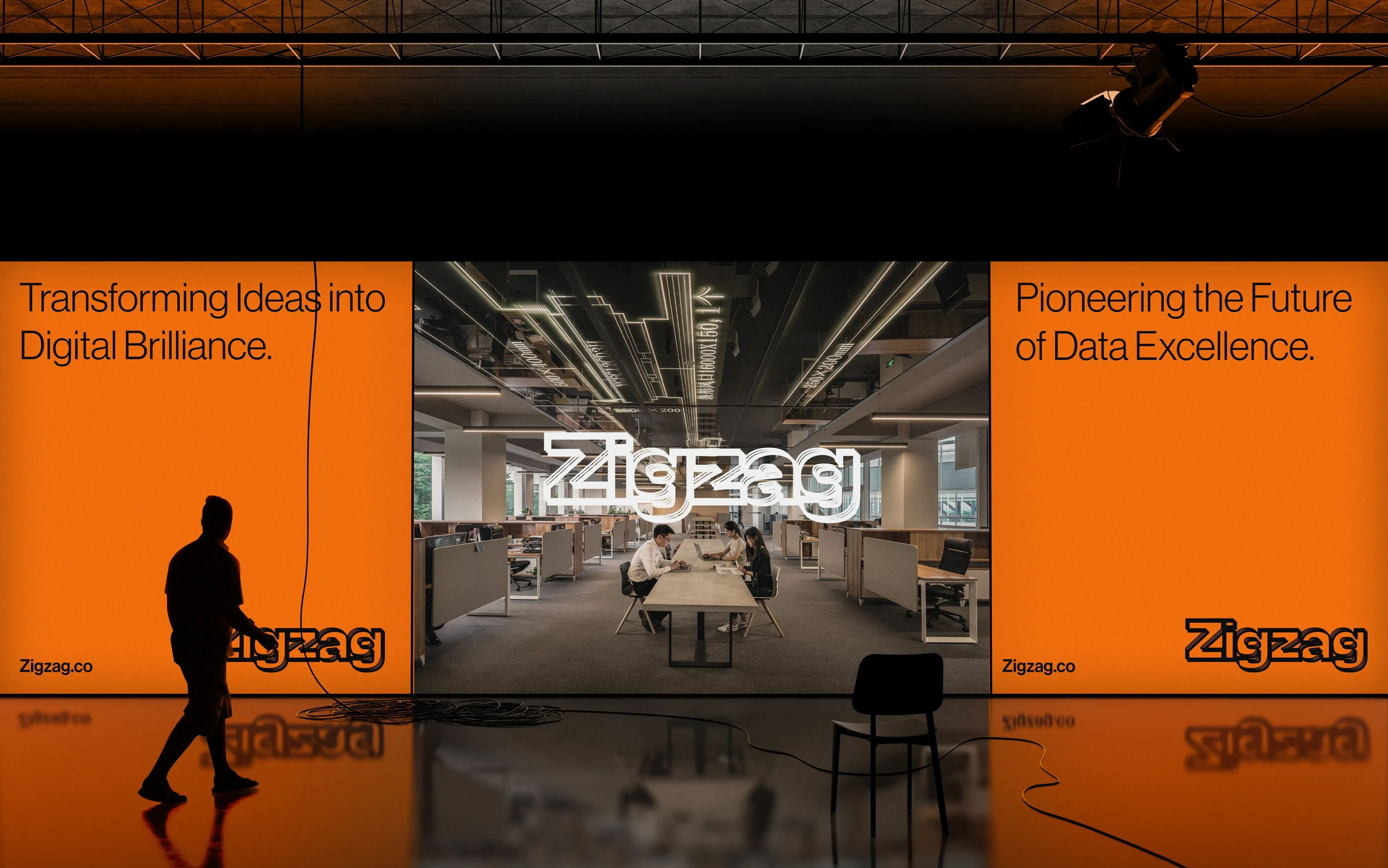 Zigzag AI and data innovation studio brand identity hero banner