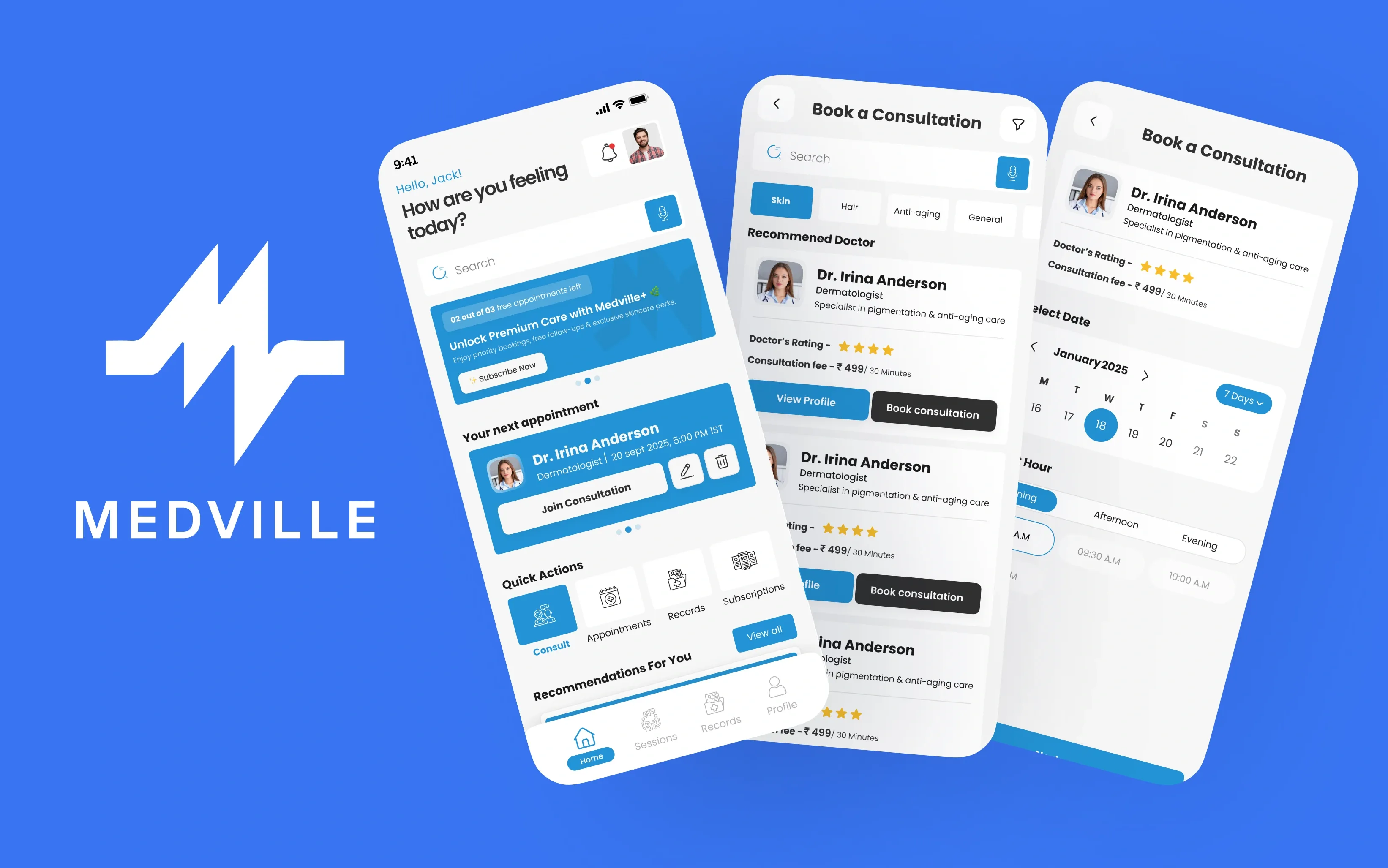 Medville introduction — patient, doctor and admin three-sided platform overview