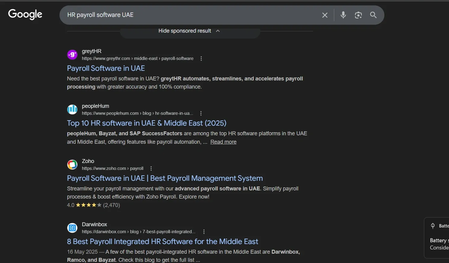 Google search image - HR Payroll software UAE