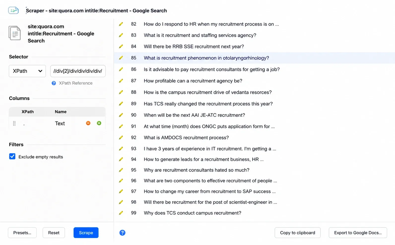 How to speed up question extraction from Reddit and Quora