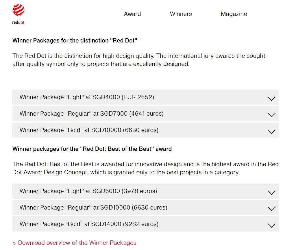 Winner packages
