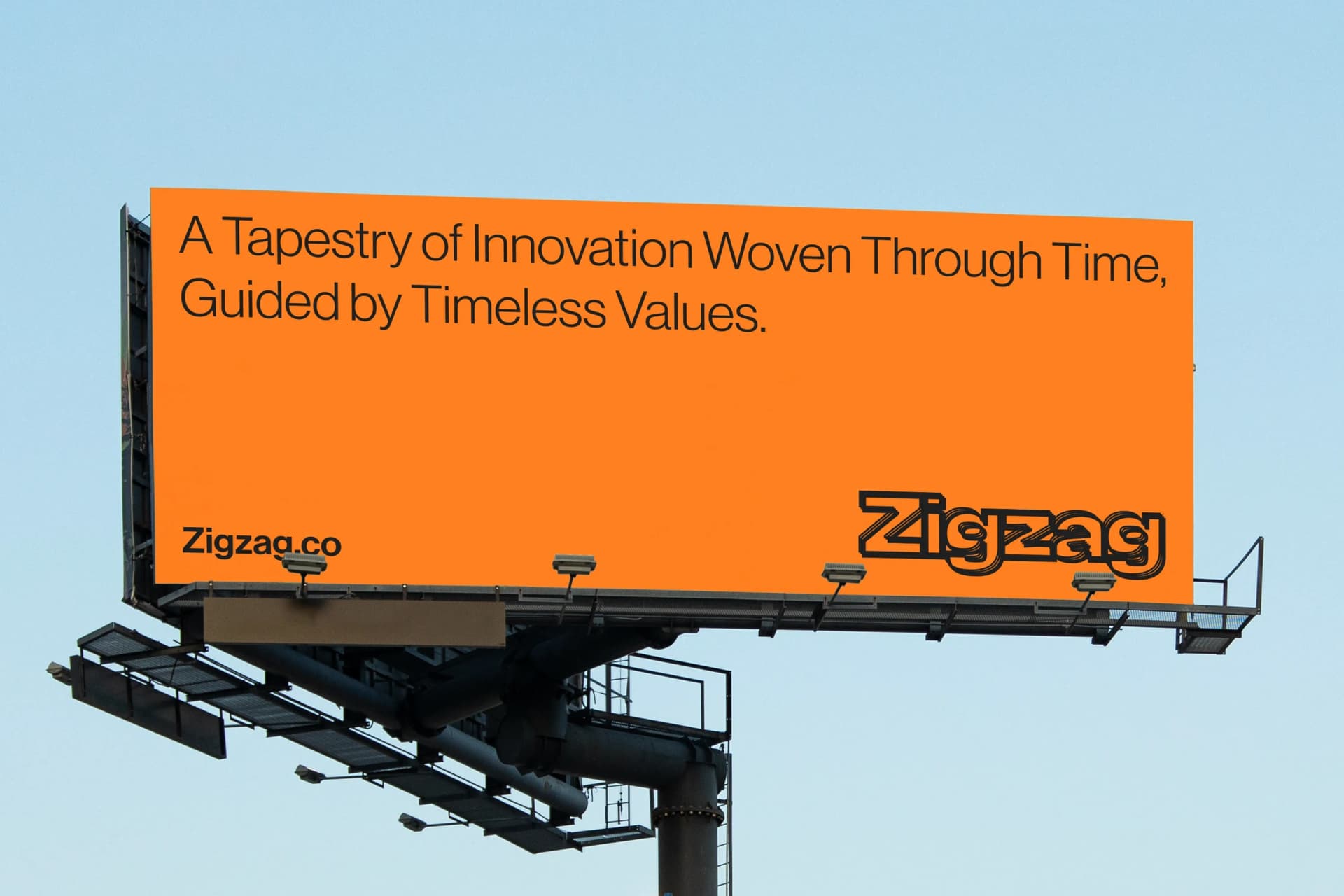 Zigzag marketing collateral design for AI data innovation brand