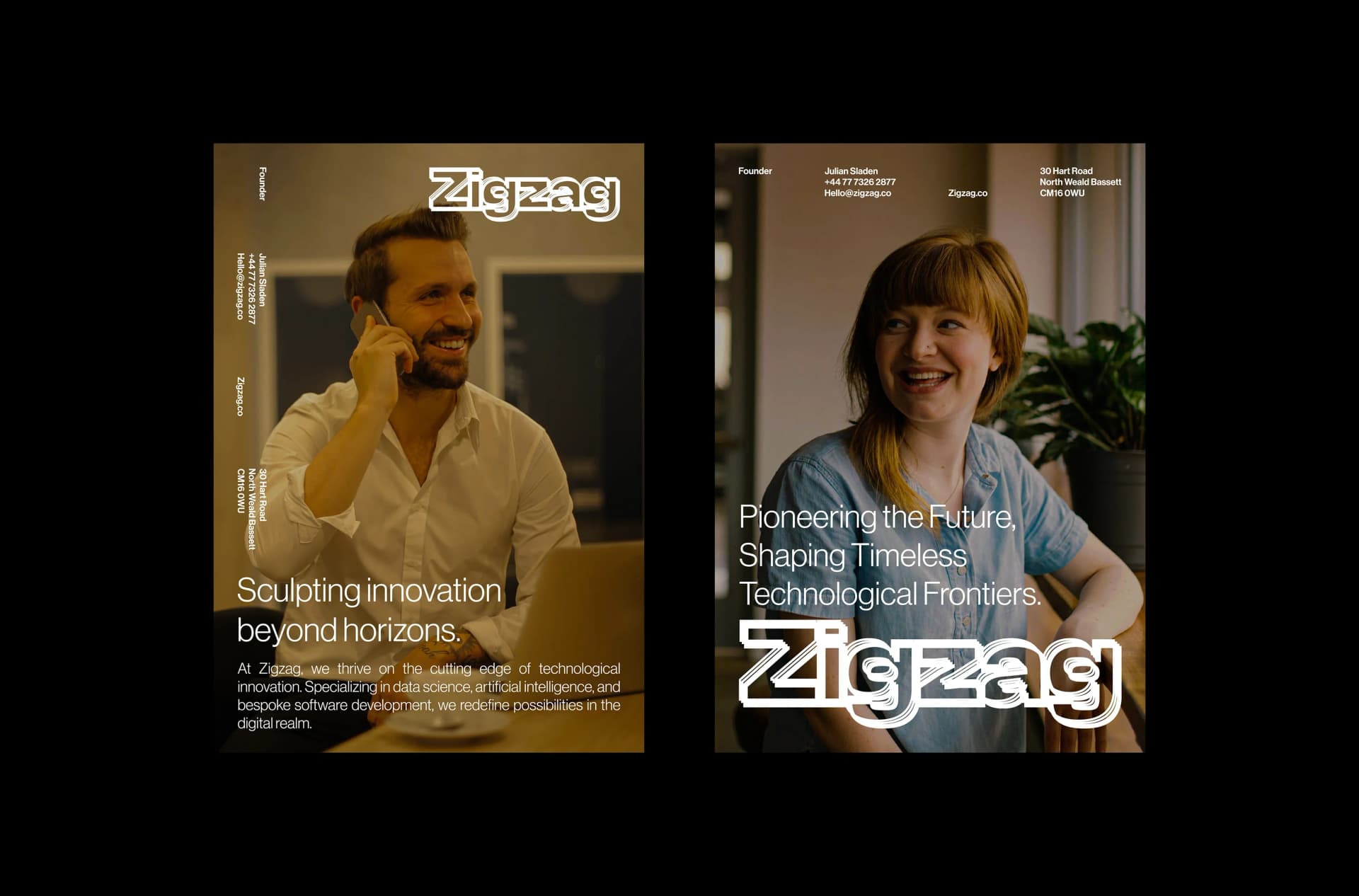 Zigzag brand guidelines document showcasing typography and color palette