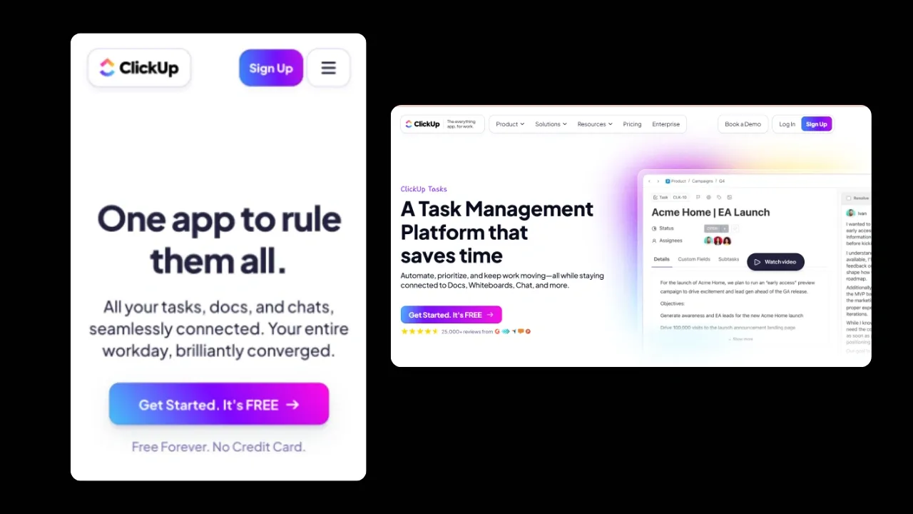 mobile and desktop-friendly landing page