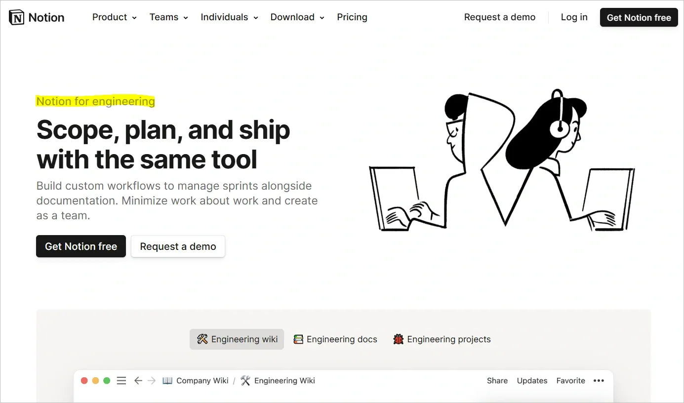 notion personalized landing page